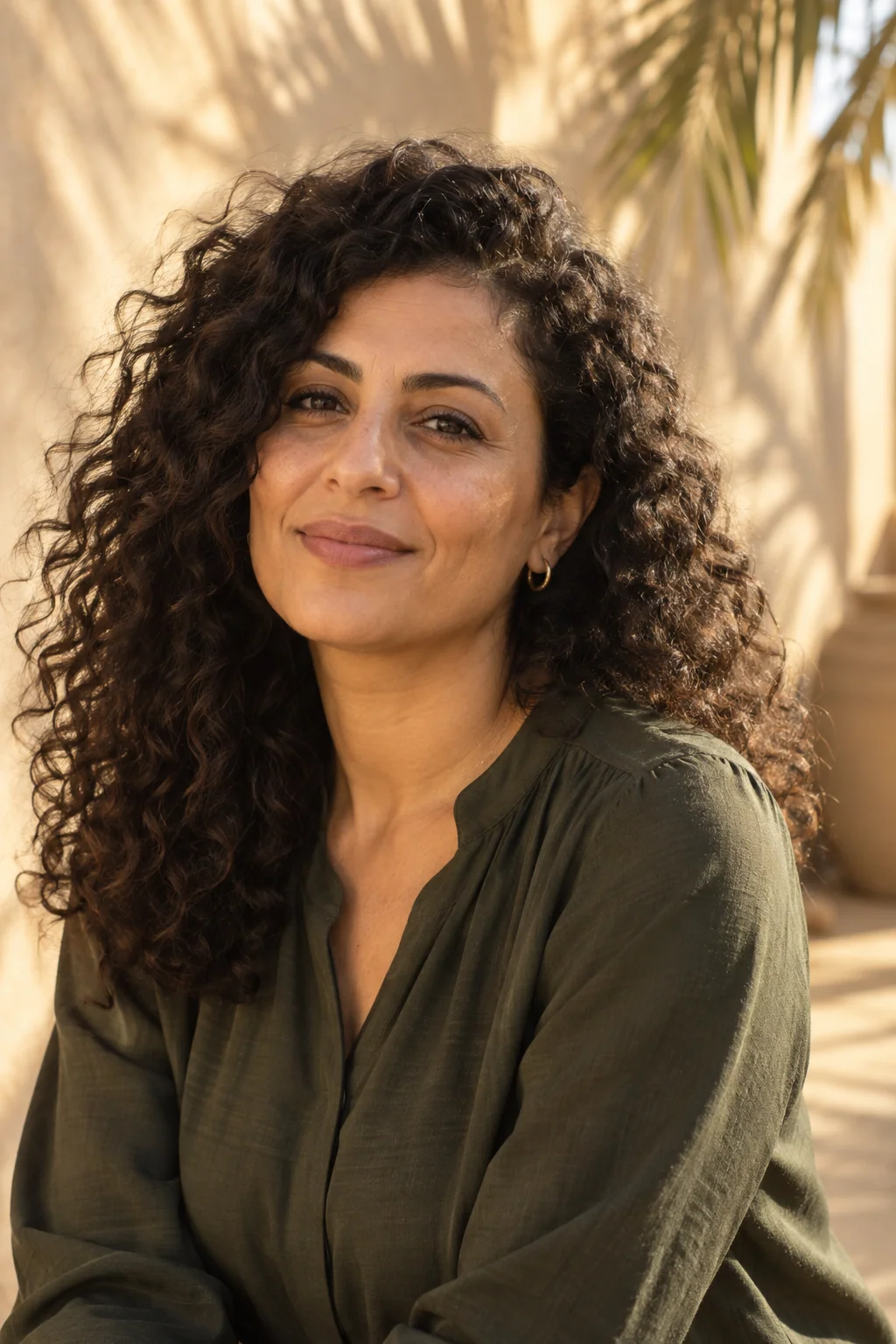 Woman with natural curly hair