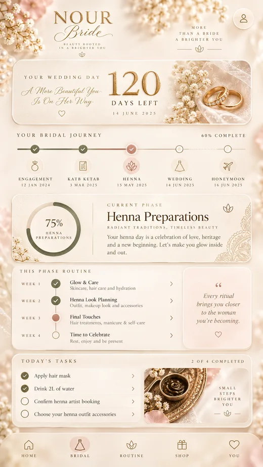 NOUR Bride countdown and planning concept