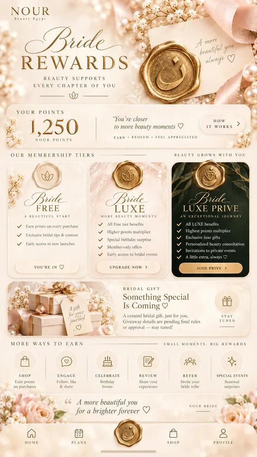 NOUR Bride rewards concept